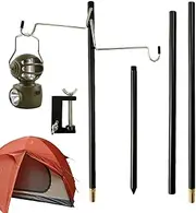 Folding Lantern,Camping Hanger | Collapsible Aluminum Lantern Stand, Outdoor Lamp Post Light Holder Stick for Picnic, Hiking, Fishing, Backpacking, Garden BBQ Buniq