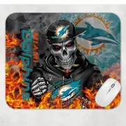 Dolphins Football Skull Quote Computer Non Slip Custom Mouse Pad