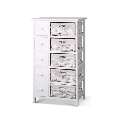 NNEDSZ 5 Basket Storage Drawers - White