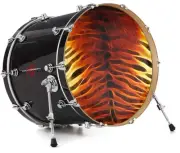Vinyl Skin Decal Wrap fits 22" Bass Kick Drum - Fractal Fur Tiger