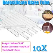 GLASS BLOWING TUBES BOROSILICATE TUBES- Thick Wall 7mm OD X 100mm- 10 Pieces