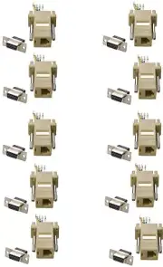 10 Pack DB9 Female RS232 to RJ11 RJ12 6P6C 6 Wires Telephone Modular Adapter