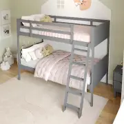 Dallas Bunk Bed Twin Over Twin, Convertible Slatted Solid Wood Bunk Bed Frame...