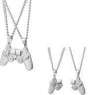 [huiphong] Friendship Necklace Magnet Hiphop Game Controller Couple BFF Best Friends Matching Stainless Steel Necklaces for Him and Her
