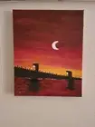 Art Hand Painted Acrylic Canvas 8x10 desert sunset