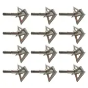 12Pcs Archery Broadheads 100 Grain 4 Blade Crossbow Compound Bow Hunting Tips