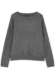 Eileen Fisher Cable-knit Cotton-blend Jumper - Grey - M (UK 14-16 / L) M (UK 14-16 / L)