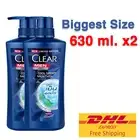 Biggest 630ml x2 Clear Men Shampoo Anti-Dandruff Cool Sport Menthol Vitamin B3