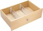 Linus Drawer Dividers, Plastic Drawer Separators in a Set of 2, Deep Drawer O...