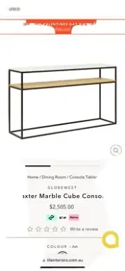 Baxter Marble Console by Globe West