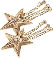 TEMPNAP 1set Rhinestone Tassel Pendant for Bags and Clothes Alloy Pentagram Decoration Lightweight DIY Accessories for Shoes Attractive Crafting Jewelry 2pcs