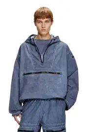 [Diesel] Diesel - Packable hooded anorak jacket - Jackets - Man - Blue 50 Blue