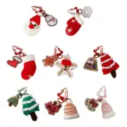 Festive Season Handwoven Key Chain Cozy Yarn Crafted Christmas Keyrings Pendant