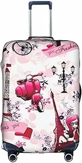 [FSCEV] Paris Eiffel Tower France Trolley Suitcase Protective Cover Business Travel Luggage Protector Fashion 18-32 Inches, White, XL