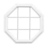 TAFCO WINDOWS 24 in. x 24 in. Fixed Geometric Vinyl Window with Grids - White
