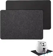 [YQkangzhu] 2Pcs Heat Resistant Mat for Air Fryer, Kitchen Countertop Protector Mats, Non Slip Silicone Appliance Slider Aid Hot Pad for Air Fryer Coffee Maker Blender Toaster Deep Fryers and More