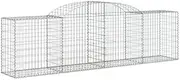Arched Gabion Baskets 2 Pack - 300x50x80/100 cm Galvanised Iron Planters for Outdoor Garden & Landscaping, Durable & Rust-Resistant