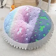 MeMoreCool Kids Floor Pillow Seating Round Floor Cushion Glow in Dark, Large Floor Pillow for Kids, Child Floor Pillow Cushion for Sitting, Big Circle Pillow Seat for Floor Playroom Reading Nook