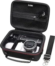 L LTGEM Hard Case for Sony Alpha ZV-E10 / ZV-1F Vlog Camera by LTGEM. Fits Vlogger Accessory Kit Tripod and Microphone - Travel Protective Carrying Storage Bag (Black) (CS1108)