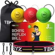 TEKXYZ Boxing Reflex Ball, 3 Difficulty Levels Boxing Ball with Headband, Softer