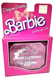 Vintage 80s Mattel Perfume Pretty Barbie Doll Girl Jewelry Case Solid Fragrance