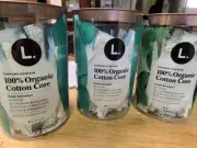 L. 100% Organic Cotton Core Compact Tampons, 2 Light 1 Regular