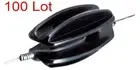 100 x BLACK END STRAIN INSULATORS for Hot Poly Tape & Electric Fence Cord