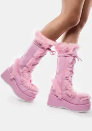 [Demonia] Pure Vigilance Low Platform Boots- Pink