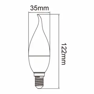 【DanceLight 舞光】4W 拉尾 LED羅浮宮蠟燭燈 E14燈頭 無藍光危害-10入組(黃光)