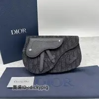 在飛比找蝦皮購物優惠-二手正品DIOR 迪奧 Saddle 印花 馬鞍包 pouc