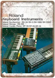ROLAND Analog Keyboard Synthesizer Magazine Ad Retro Look Metal Sign R177