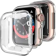 [Whioltl] 3 Pack Case for Apple Watch Series 9 Series 8 Series 7 45mm Screen Protector, HD Clear Cover Compatible with iWatch 9/8/7 Series, Transparent Soft TPU Overall Protective Anti-Scratch Bumper