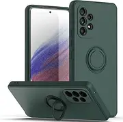 Samsung A33 5G Case, EabHulie Slim Silicone Rubber Shockproof Case Cover with Ring Holder Stand for Samsung Galaxy A33 5G Green