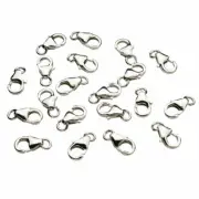 Sterling Silver Pear Shape LOBSTER CLAW 8mm Clasp OPEN Jump Ring italy