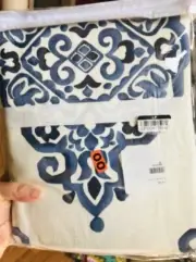 Pottery Barn Asher Medallion Drapes Set 2 Twilight Blue 96 Blackout Pair More+