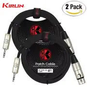 2-PACK Kirlin 6FT XLR Female to 3.5mm TRS Patch Cable AP-494 PRL-06/BK