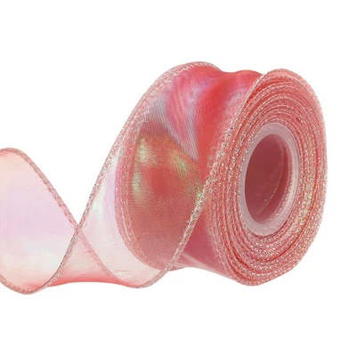 1.5 Inch 10 Yard Sheer Organza Ribbon Shimmer Chiffon Tulle Ribbons Burgundy