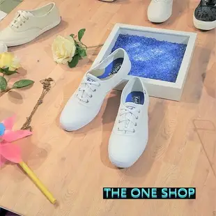 TheOneShop Keds 經典款 小白鞋 帆布 藍標 白色 全白 薄底 修長 百搭 基本款 帆布鞋 品牌主打 穿搭必備 WF34000