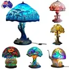 Painting Glass Plant Series Table Lamp Bohemian Mushroom Table Lamp NigNW Light