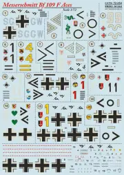Print Scale 72-254 1/72 scale Decal for airplane - Messerschmitt Bf.109 F Aces