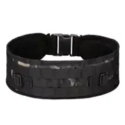 Men Army Military MOLLE Tactical Belt CS Belt Multi-use Airsoft Equipment Wide Waist Belt BLACK-MC COLOR