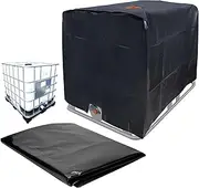 Water Tank Cover 1000L 210D Oxford Cloth, Water Tank Cover Waterproof Dustproof Heat Insulation Protective Cover, IBC Container Tarpaulin Cover Water Tank Protective Cover, 116 x 100 x 120 (Black)