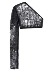 [Rick Owens] Rick Owens-Spider Ziggy Top Nero-Donna L