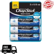 ChapStick Moisturizer Original Lip Balm Tubes SPF 15, Pack of 3