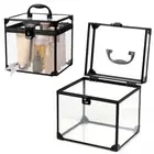 With Handle Crown Box Makeup Case for Vanity Bathroom Counter Dresser