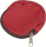 [sourcing map] Mini Canvas Coin Purse Pouch, 3.9" Blank Round Mini Coin Wallet Small Change Purses Portable Organizer Bags with Zipper for Women Men Home DIY, Red, White, a24111800ux2110