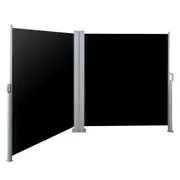 Side Awning Outdoor Blinds Retractable Sun Shade Black - 2x6m