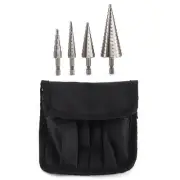 Steel Material 4 Pieces Step Drill for Bit Set With Storage Bag