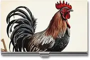 [VFMKT] Slim Metal Business Card Holder Portable Business Card Case Pocket Name Card Holder Rooster Wallet for Men Women Office Travel
