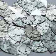 Navette Leaf Sequin 1.5" Gray Stone Rocks Pebbles Gravel Silver Metallic